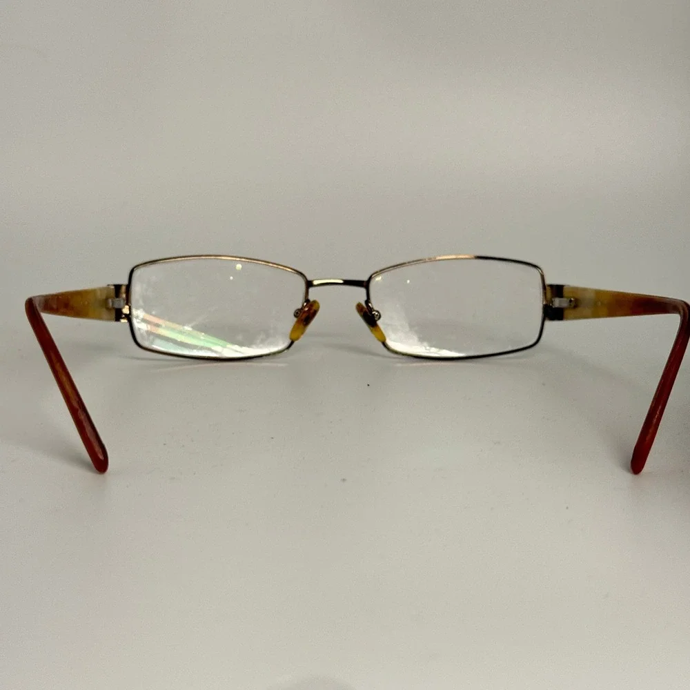 Liz Claiborne Eyeglasses Frames‎ Brown Gold Rectangle L135 49-18-135 23310